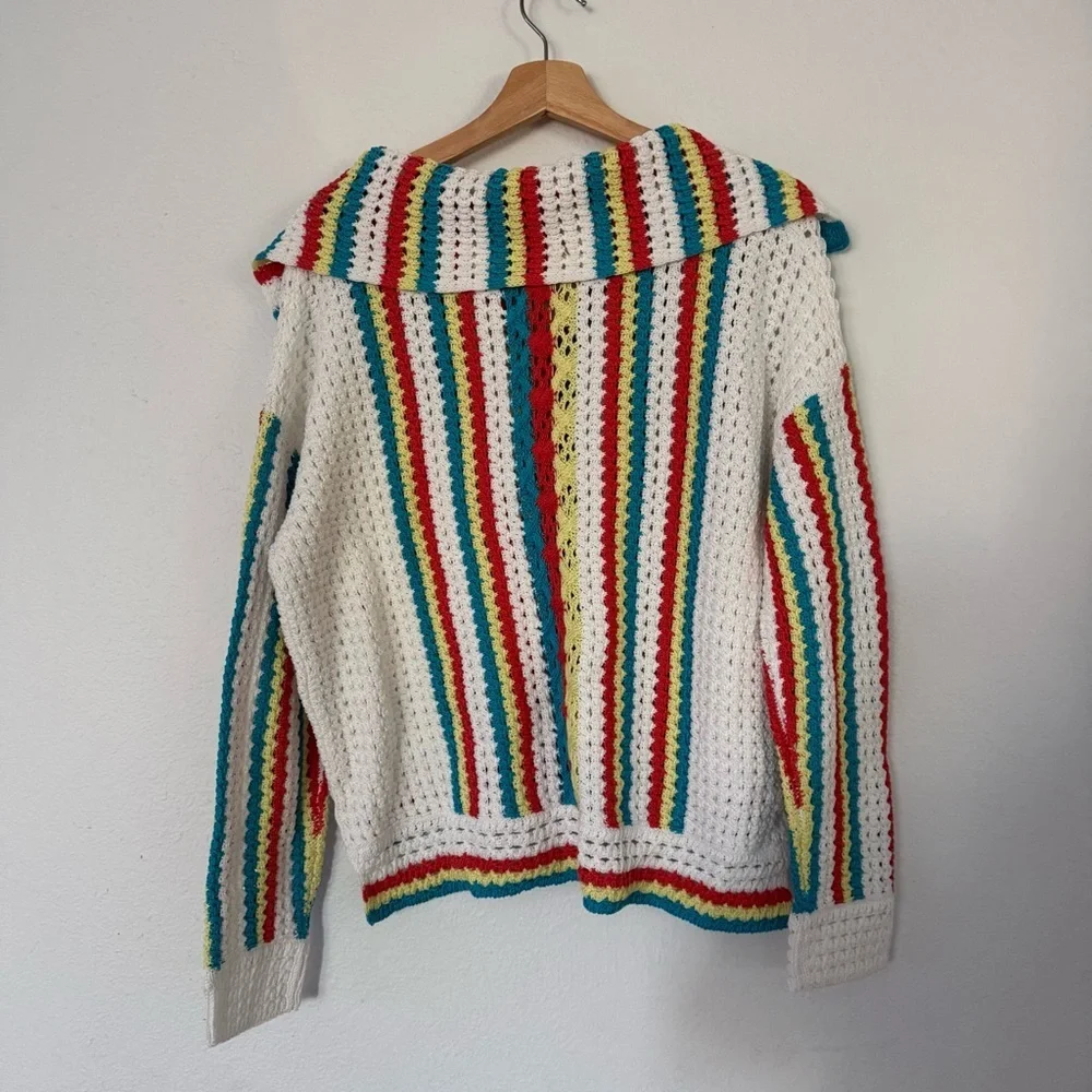 Solid & Striped colorful crochet knit Lola sweater NWT $248